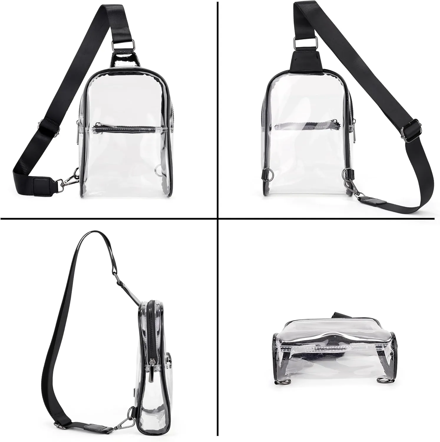 Uromee Sling Bag for Women Crossbody Purse Vegan Leather Fashion Fanny Pack Chest Bag Convertible Small Backpack