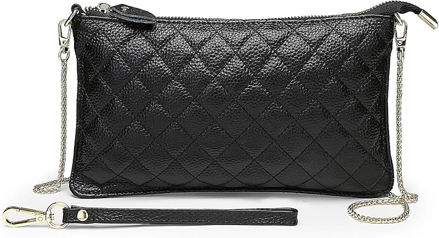 Uromee Wristlet Wallet Clutch Purses for Women Genuine Leather Crossbody Bag Handbag with Detachable Shoulder Chain