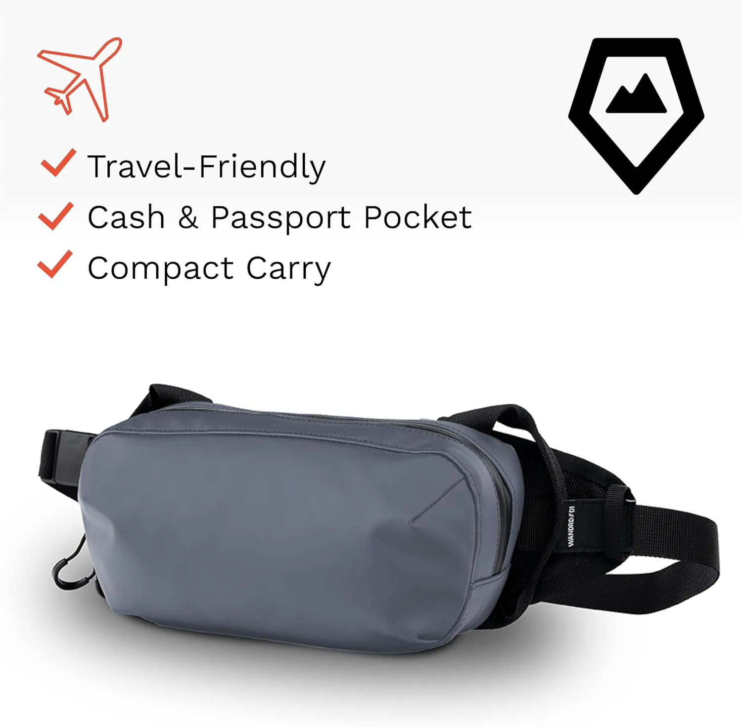 WANDRD All-New D1 Fanny Pack - Crossbody Carry Bag for Hiking, Traveling, Festivals, Sports, and More - Weather-Resistant for Phones, Wallets, Keys, and Camera (Aegean Blue)