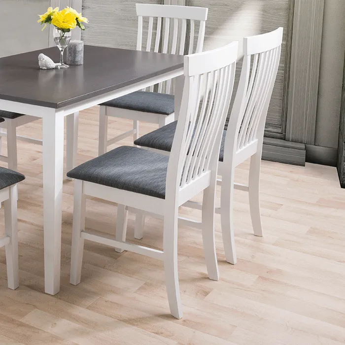 White Wooden Chairs, Set of 2