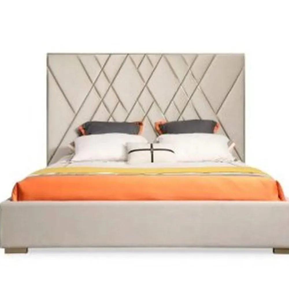 Wooden Twist Eldora Modern Glam Velvet Upholstery Brushed Brass Rectangular King Size Bed